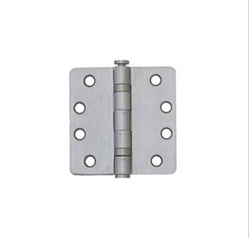 4.5 X 4 X 1/4 Radius Corner, Ball-Bearing Template Steel Hinge, Brushed Chrome (3-Pack) - 363500-Bc
